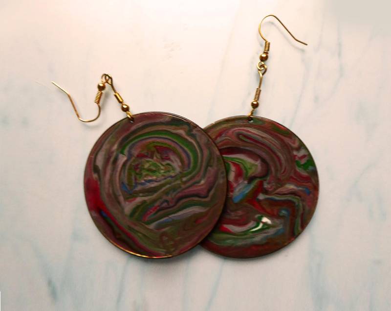 statement Kunst Ohrringe, Moderner Abstrakter Schmuck, Geschenk Für Kunstliebhaber von julialinjewelry