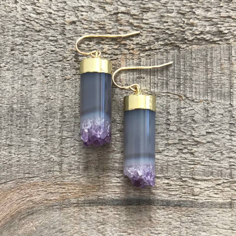Amethyst Stalaktit Ohrringe 14K Gold Fill Ohrringe Amethyst Stalaktit Ohrringe 14K Gold Fill Ohrringe von julianneblumlo