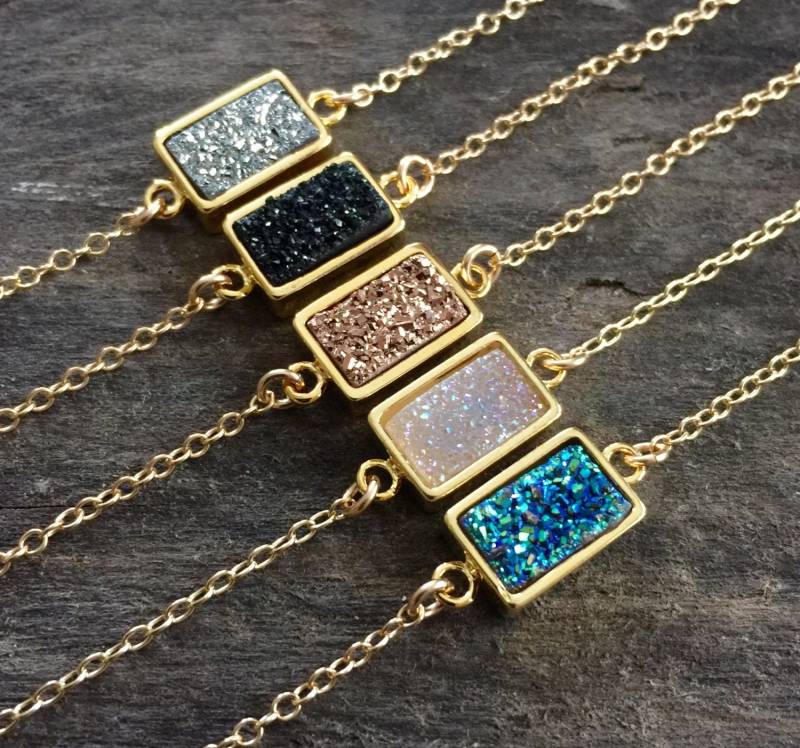 Gold Druzy Quarz Armband Titan Beschichteter Edelstein Gold Druzy Quarz Armband Titan Beschichteter Edelstein von julianneblumlo