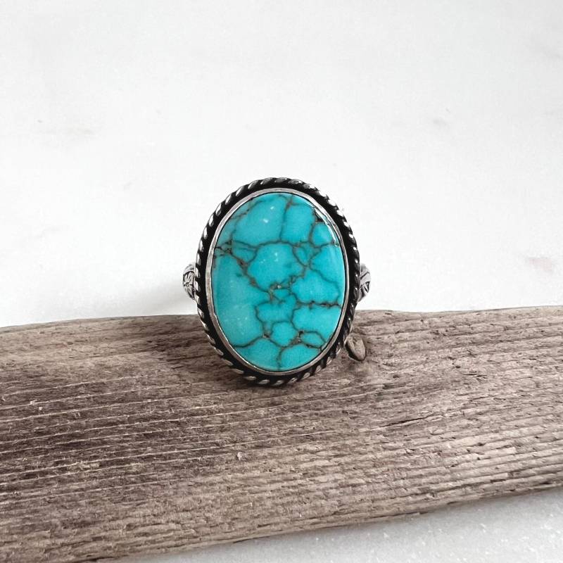 Nevada Türkis Ring Handgemachter Sterling Silber Ring, Größe 9 Nevada Türkis Ring Handgemachter Sterling Silber Ring, Größe 9 von julianneblumlo