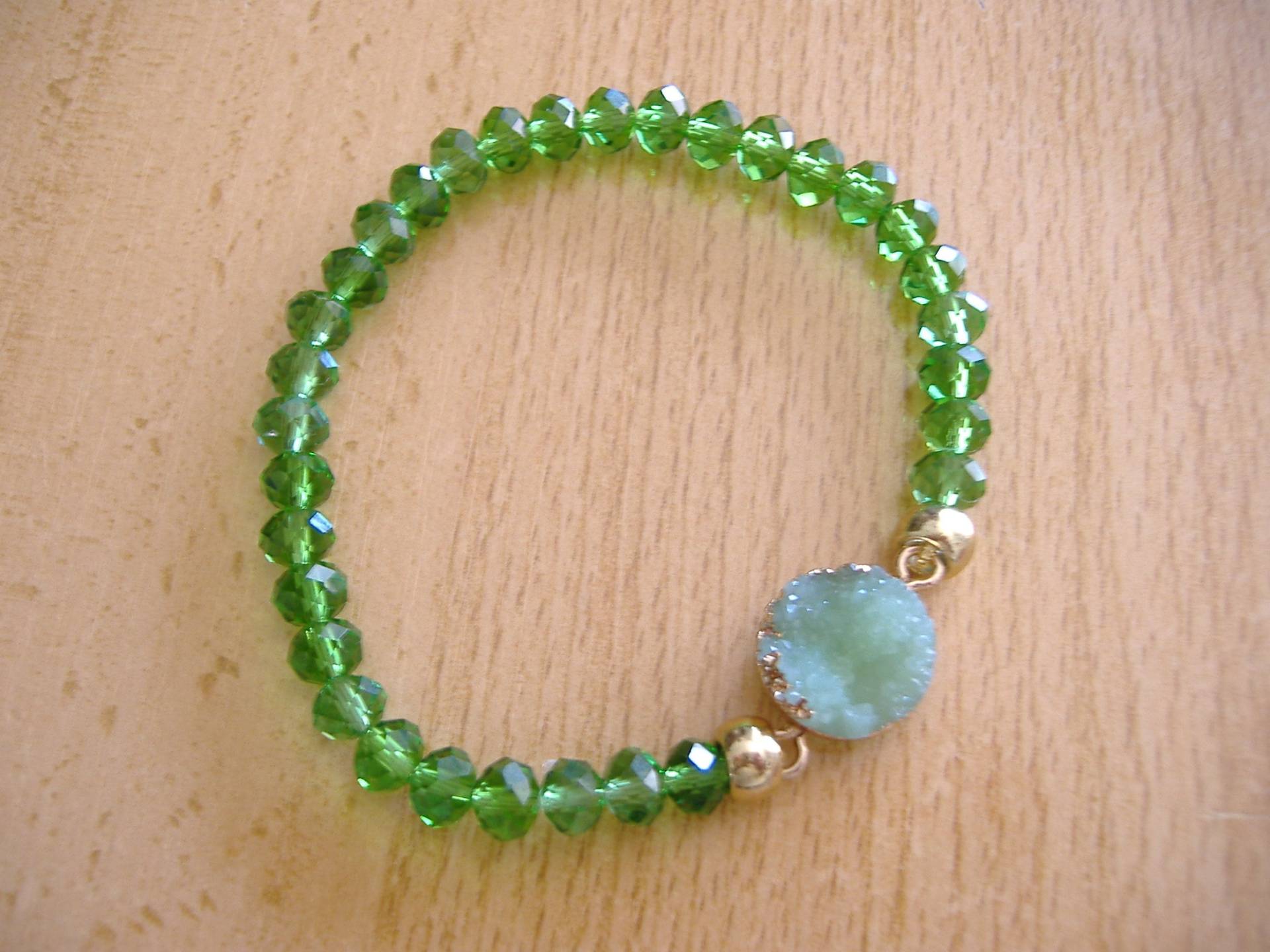 Grünes Glas Armband Herbst von julidell