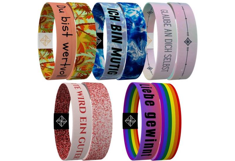 juma Armband - glaubensband - 5er Sets- Verschiedene Größen - Motivations-Armbänder von juma