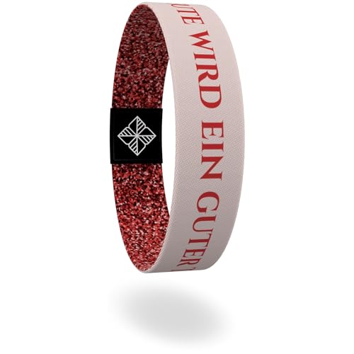 juma - glaubensband | 3er Set Motivation - Verschiedene Größen | Energie- & Motivations-Armbänder, Aus Stoff, Inspirierende Glücksbringer für Kinder, Damen (L - 19 cm, Heute wird ein guter Tag) von juma