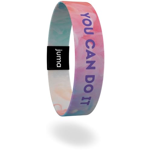 juma - glaubensband | 3er Set Stärke - Verschiedene Größen | Energie- & Motivations-Armbänder, Aus Stoff, Inspirierende Glücksbringer für Kinder, Damen, Herren (L -19 cm, You can do it) von juma