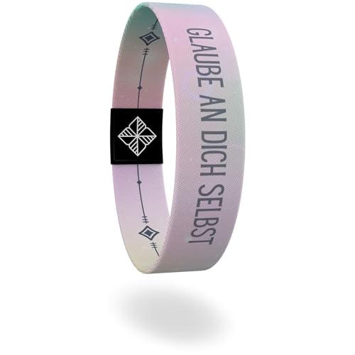 juma - glaubensband | Set Achtsamkeit - Verschiedene Größen | Energie- & Motivations-Armbänder, Aus Stoff, Inspirierende Glücksbringer für Kinder, Damen (L - 19 cm, Glaube an dich selbst) von juma