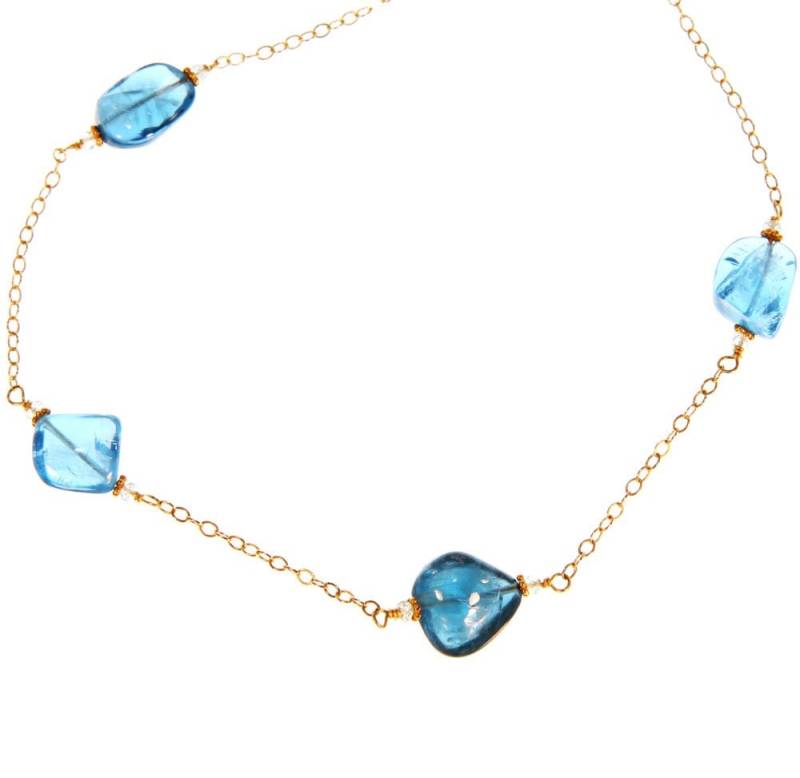 Einstellbare Topas Und Gold Halskette von jumpthatmoon