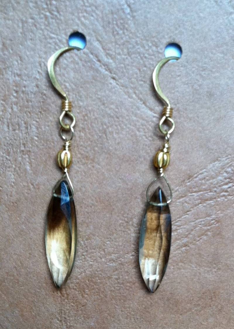 Zitrone Topas 18K Gold Ohrringe Zitrone Topas 18K Gold Ohrringe von jumpthatmoon