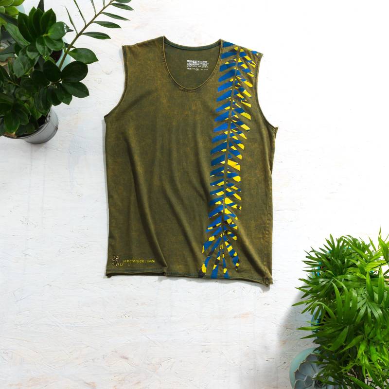Universelles T-Shirt, Handgemaltes Palm Leaf Print, Tropical Clothing, Resort-Wear, Graduation Gift von junglenice