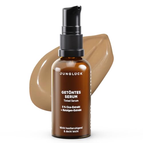 JUNGLÜCK Getöntes Serum Gesicht – Vegan | Pflegende Foundation mit Hyaluron | Gesichtsserum für einen natürlichen No-Make-Up Look mit leichter Deckkraft für einen gleichmäßigen Teint - Hell von junglück