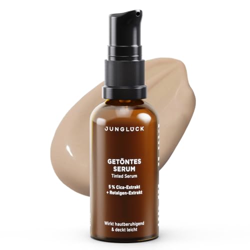 JUNGLÜCK Getöntes Serum Gesicht – Vegan | Pflegende Foundation mit Hyaluron | Gesichtsserum für einen natürlichen No-Make-Up Look mit leichter Deckkraft für einen gleichmäßigen Teint - Sehr Hell von junglück