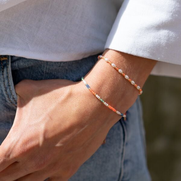 juni Sommer Perlenarmband "Wind Breeze" apricot von juni