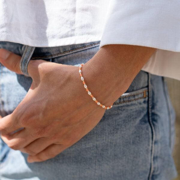 juni Sommer Perlenarmband "Tropical" - neon orange, türkis oder golden von juni