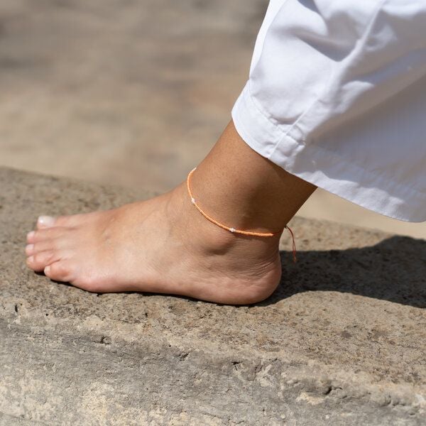 juni Sommer Perlenfusskette Apricot von juni