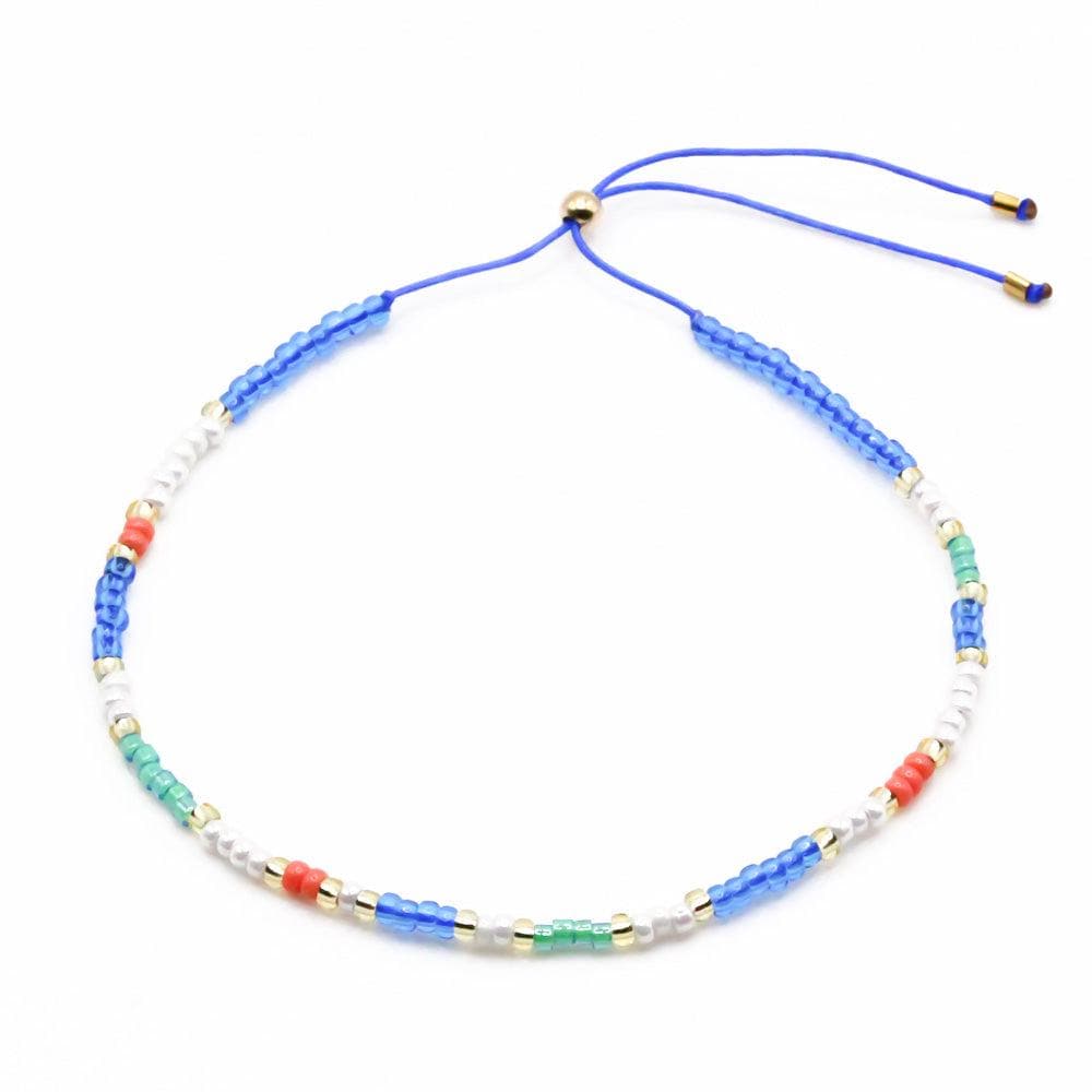 Sommer Perlenarmband Blau Türkis Mit Verstellbarer Goldfilled Schiebeperle Aus Recyceltem Gold, Handgemacht in Deutschland von juniSCHMUCK