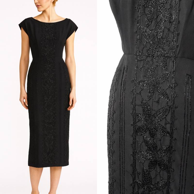 30Er Jahre Seidenperlen Cocktailkleid | M von juniperandlane