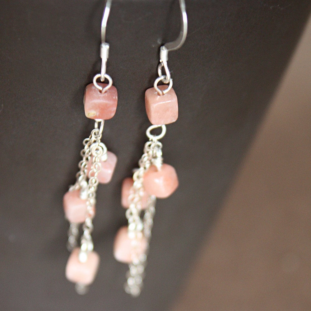 Ohrringe, Sterling Silber Und Rosa Rhodonit von juniperberry
