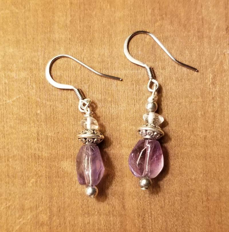 Ohrringe Aus Amethyst Und Bergkristall Ohrringe Aus Amethyst Und Bergkristall von junosgarden