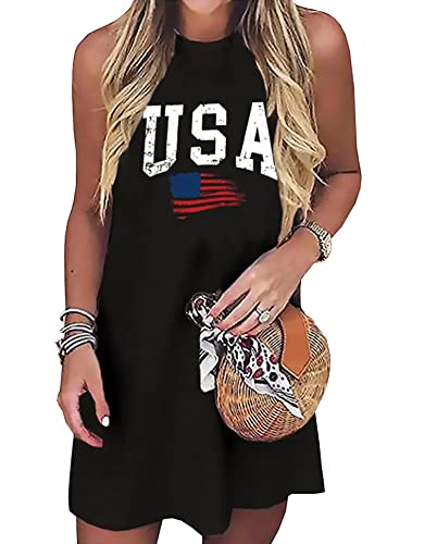 jusgai Amerikanische Flagge, Tankkleider für Damen, USA-Flagge, Sterne und Streifen, patriotisch, 4. Juli, Minikleid, Strandkleid, Schwarz-12, X-Groß jusgai Amerikanische Flagge, Tankkleider für Damen, USA-Flagge, Sterne und Streifen, patriotisch, 4. Juli, Minikleid, Strandkleid, Schwarz-12, X-Groß von jusgai
