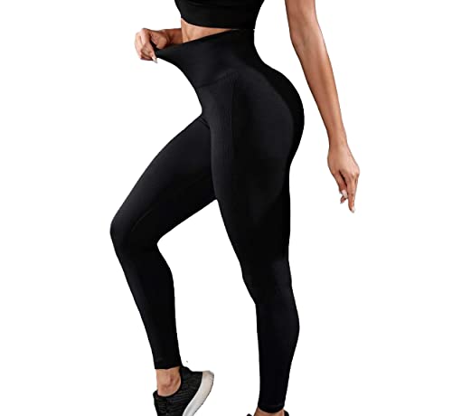 Justbella Leggings Blickdicht High Waist Push Up für Sport & Alltag Leggins (L, schwarz) von justBELLA SPORTS WEAR