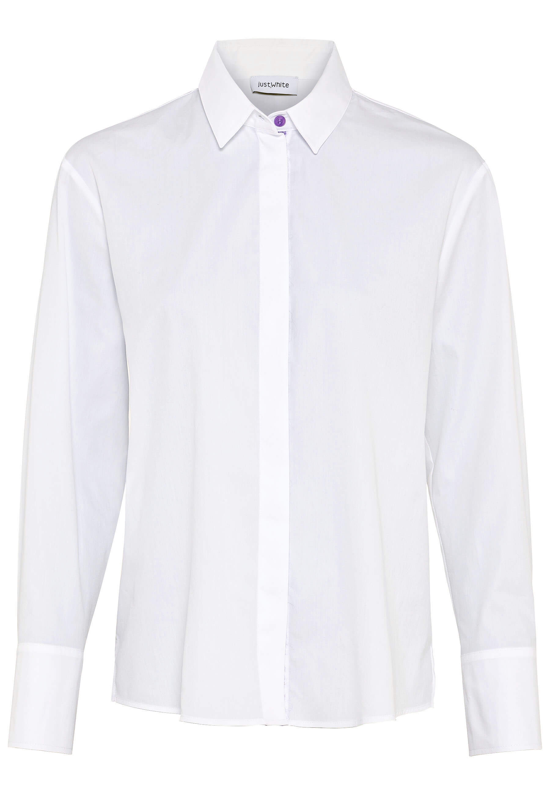 justWhite - Bluse weiss uni - Gr. - 42 von justWhite