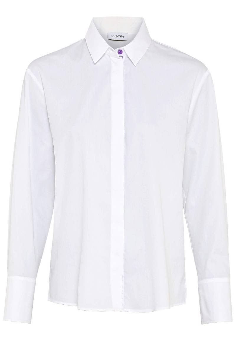 justWhite - Bluse weiss uni - Gr. - 46 von justWhite