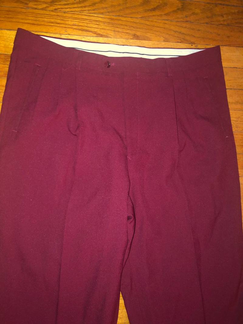 Kostenloser Versand Bonus Vintage Ugly Xmas 70Er Jahre Rote Polyester Hose Party Urlaub Weihnachten Abendessen 40X31 Pullover Cousin Eddie Silvester von justbelieve3