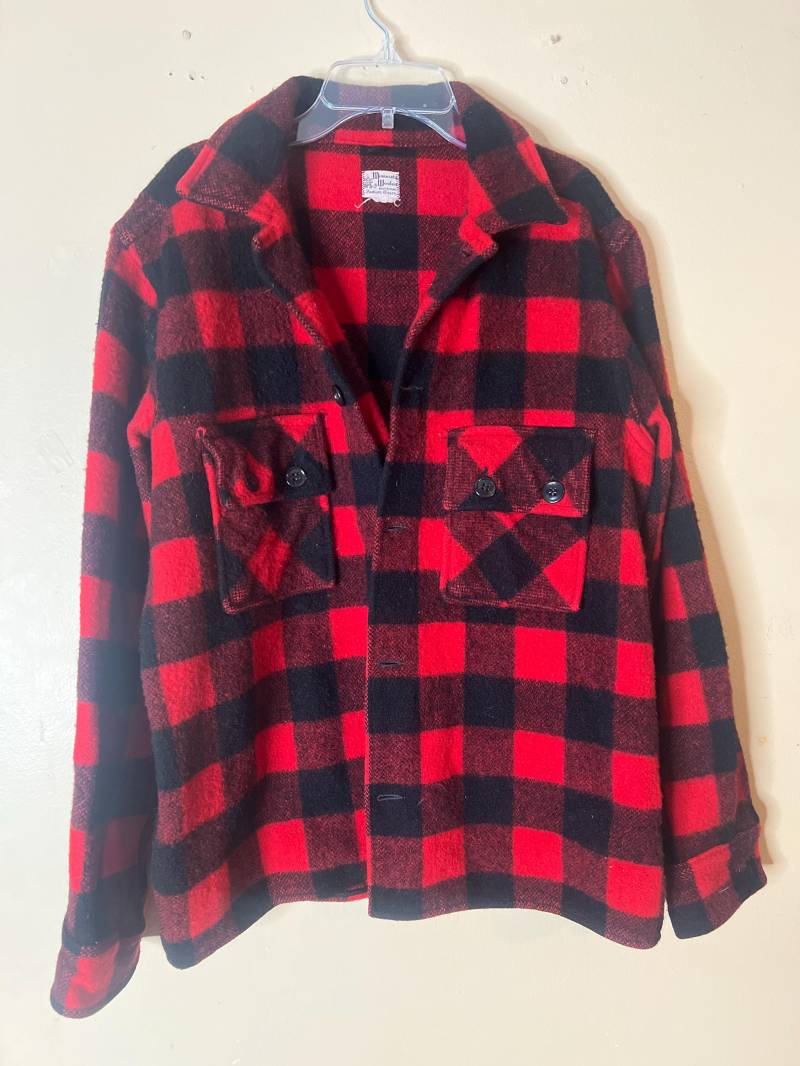 Vintage Rote Double Büffel Karierte Mackinaw Wolle Jagd Feldmantel Jacke Mantel Minnesota Wollen Co. Herren Buffalo Flanellhemd Größe S von justbelieve3