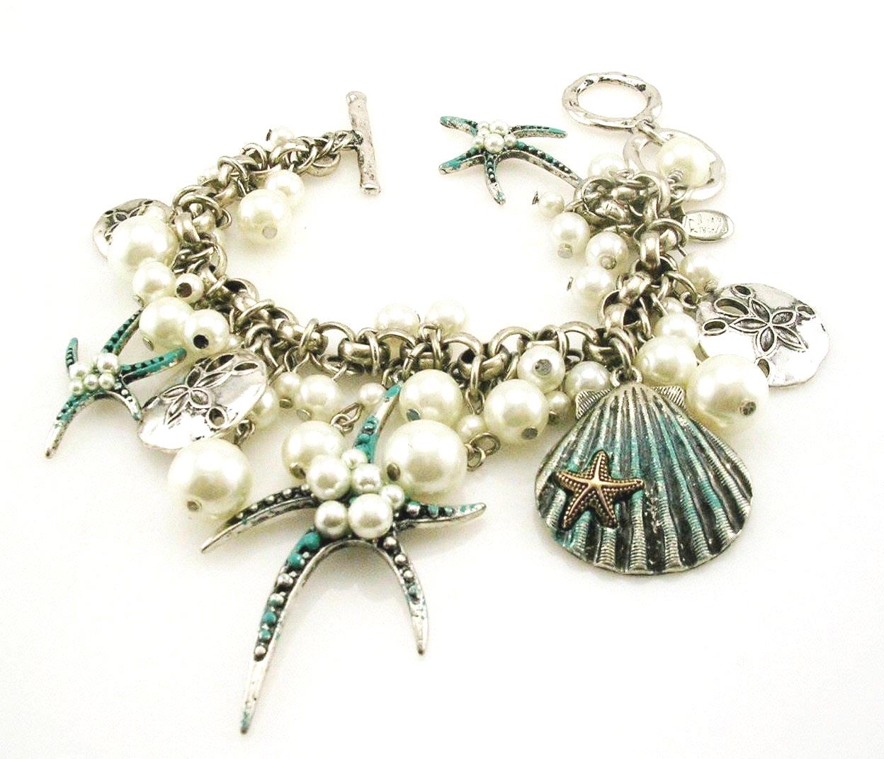 Joan Rivers Faux Pearl Star Fish Bettelarmband 18, 5 Bis 21 cm Silberton von justjewelry28