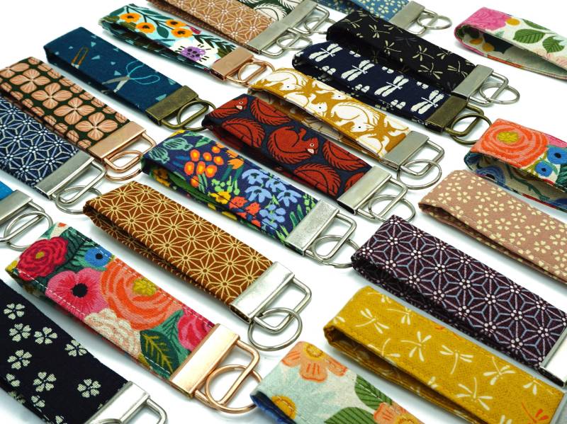 Schlüsselanhänger/Schlüsselband in Verschiedenen Varianten | Bunte Farbauswahl |Verschiedene Stoffe von justsewnHandmade