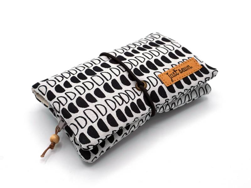 Tabaktasche/Dreherbeutel "Halbmonde" Hellgrau von justsewnHandmade