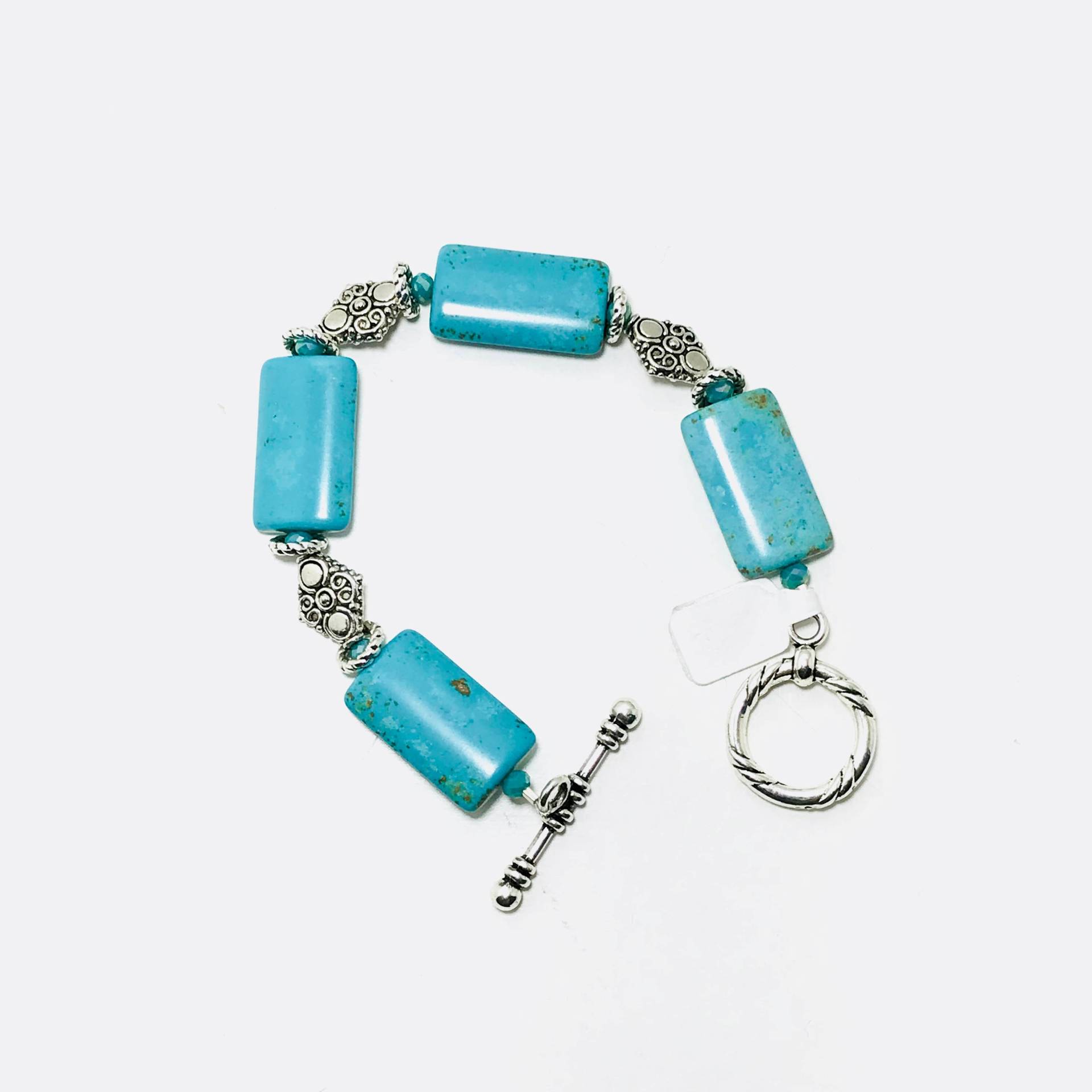 Türkis Und Zinn-Armband, Perlenarmband, Türkis-Armband, Trendige, Schmuck, Mode-Schmuck, Perlen-Schmuck, Handarbeit von justwareit