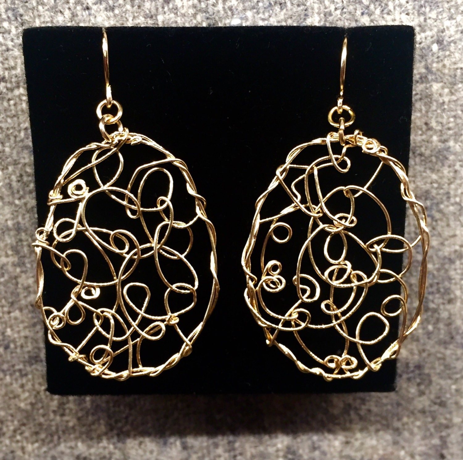 14 K Gold Gefüllt Ovale Ohrringe von justynajewelry