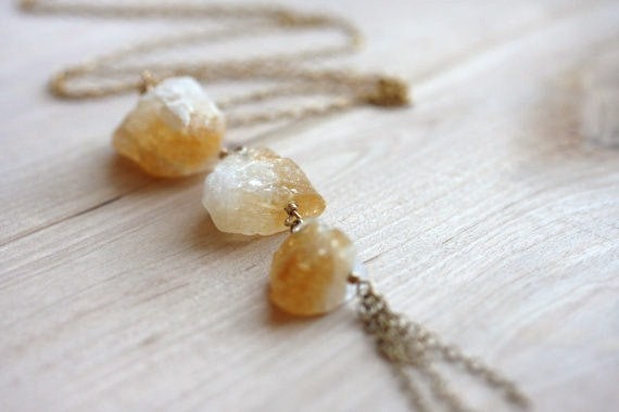 Baumstein Citrin Halskette von justynajewelry