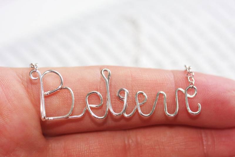 Handgemachte Faith-Halskette Aus Sterlingsilber Handgemachte Faith-Halskette Aus Sterlingsilber von justynajewelry