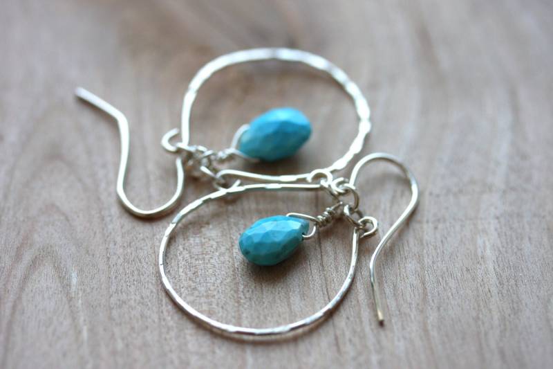 Türkis Ohrringe Sterling Silber von justynajewelry