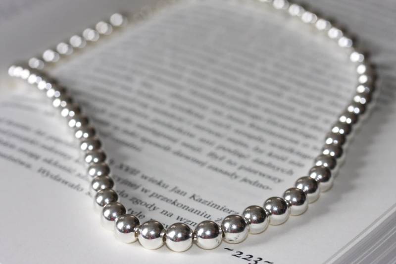 sterling Silber Kette, Massive Kugeln sterling Silber Kette, Massive Kugeln von justynajewelry