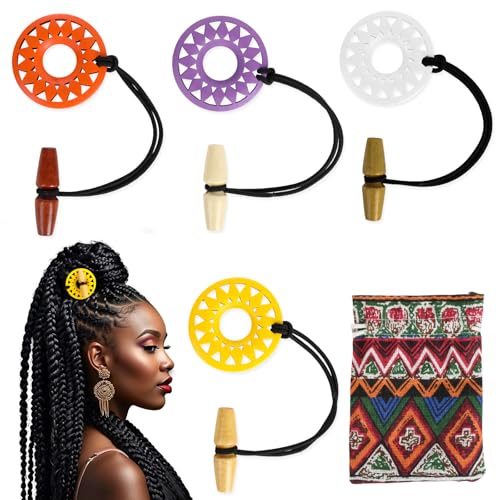 Elastische Dreadlock-Haargummis, Gummi-Dreadlock-Zubehör mit Aufbewahrungstasche, 4 Farben, Sonnenblumen-Haargummis für Männer und Frauen, Haargummis für Pferdeschwanz, Zöpfe, Locken von jwogngls