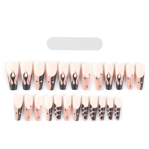 1 Set künstliche Nägel, Nagelkunst-Zubehör, abnehmbar, tragbar, französische künstliche Nägel, Maniküre-Aufkleber für Frauen von jyibinee