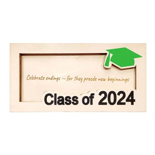jyibinee Durable Graduation Wallet Class of 2024 Money Holder Wooden for Cash Storage Box Envelope Photo Frame Graduates Desktop Green von jyibinee