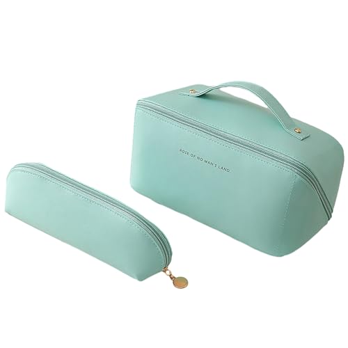 jyibinee Hochwertige Make-up-Tasche, kompakte Tasche, 1 Set, Kosmetik, großes Fassungsvermögen, mehrere Taschen, Kulturbeutel, wasserdicht, Reise-Organizer für Zuhause, mintgrün, 2pcs von jyibinee