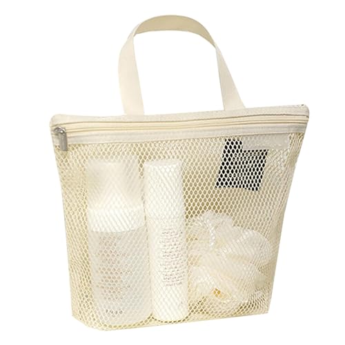 jyibinee Reise-Toiletry Organizer Sure Here is A Product Title for Mesh Bag Portable Handle Zipper Quick Drying Heavy Duty Large Capacity Shower, beige von jyibinee