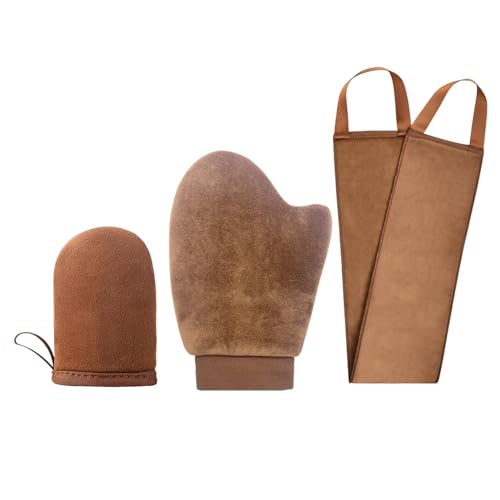 jyibinee Selbstbräuner Handschuh Applikator Set, 3-in-1 Bräunungshandschuhe mit Daumen-Design Waschbar Wiederverwendbar Bräunungshandschuhe Rückenapplikator für Frauen B jyibinee Selbstbräuner Handschuh Applikator Set, 3-in-1 Bräunungshandschuhe mit Daumen-Design Waschbar Wiederverwendbar Bräunungshandschuhe Rückenapplikator für Frauen B von jyibinee