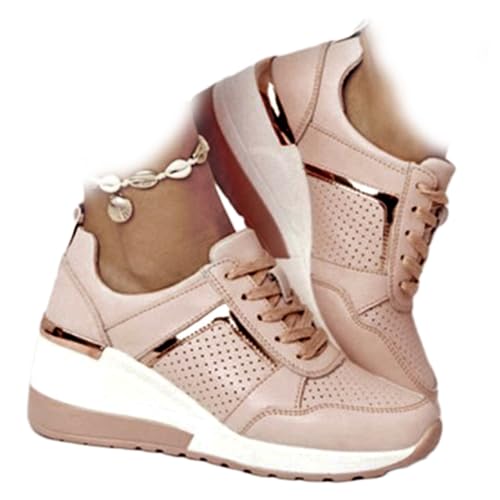 jyyyou Schuhe mit Unterstützung des Fußgewölbes Orthopädisch, Wanderschuhe zur Unterstützung des Fußgewölbes für Damen, modische Sneaker, orthopädische Sneaker, Tennisschuhe (Khaki, 38) von jyyyou