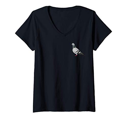 Damen Taube Vogel Vogelbeobachter Biologe Ornithologe Tierfreund T-Shirt mit V-Ausschnitt von jz.birds