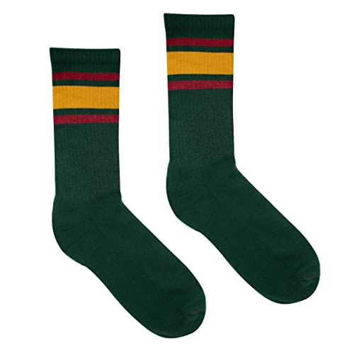 kabak Sportsocken Wadenlang Frottee 80er Retro Style Aerobic Laufen Yoga Unisex Farben Elastisches Bündchen Atmungsaktiv, Grün 36-41 EU von kabak