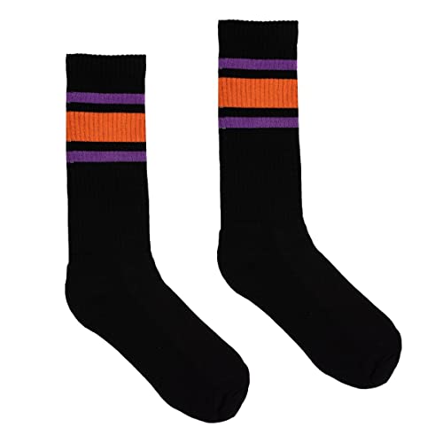 kabak Sportsocken Wadenlang Frottee 80er Retro Style Aerobic Laufen Yoga Unisex Farben Elastisches Bündchen Atmungsaktiv, Schwarz 36-41 EU von kabak