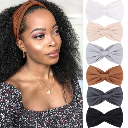 Kachanaa 6 Packungen breite Haarbänder für Damenhaar, rutschfest, weich, elastisch, Bandeau-Haarbänder, Make-up, Yoga, Workout, Laufen, Schweiß-Haarbänder, modisches Haar-Accessoire von kachanaa