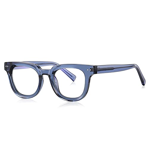 kachawoo Acetat-Anti-Blaulicht-Brillengestell TR90-Brille im Retro-Korean-Stil für OL Blue-ray Blocking Leopard Black Clear Eyewears (blue with clear) von kachawoo