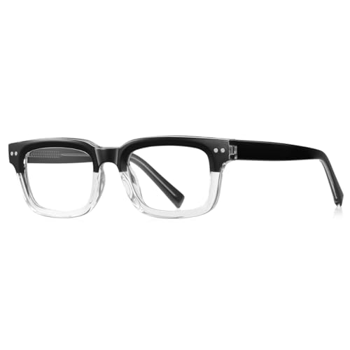 kachawoo Anti Blue Light Gläser für Männer Frauen Dicker Rahmen Brillen Quadratische Gläser Rahmen TR90 Eyewear (black clear frame) von kachawoo