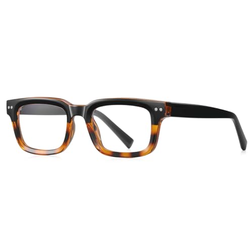 kachawoo Anti Blue Light Gläser für Männer Frauen Dicker Rahmen Brillen Quadratische Gläser Rahmen TR90 Eyewear (black leopard frame) von kachawoo